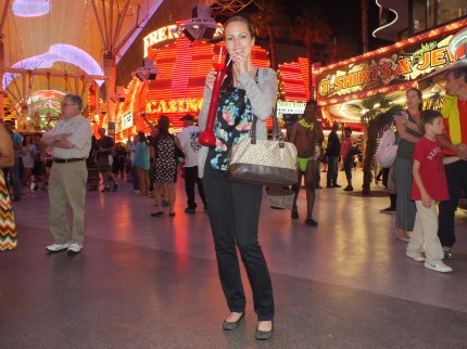 Having a drink in the Fremont Street