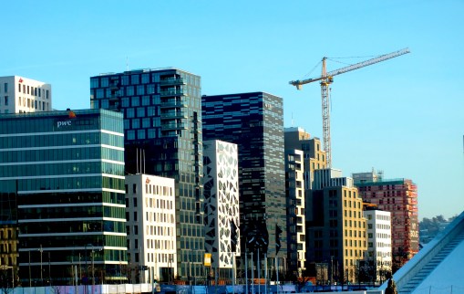 Oslo is developing fast, and new and exciting architecture is spreading. These building are situated close to the New Opera and the Main Station. 